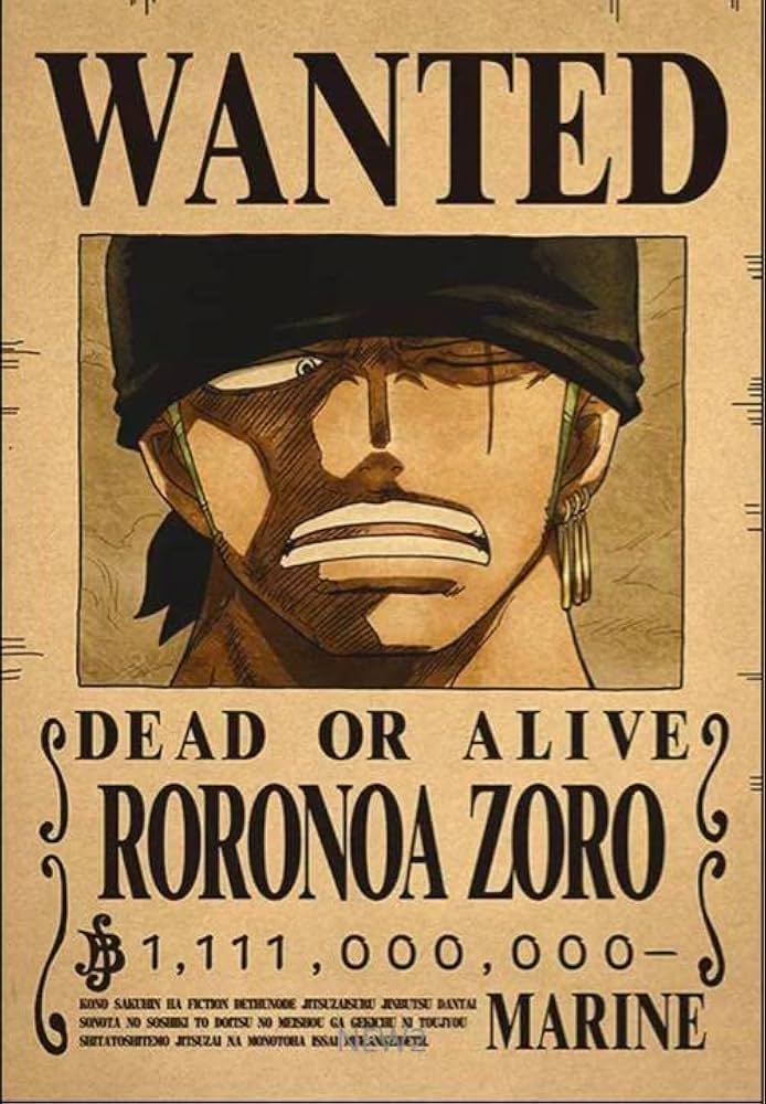 Amazon.co.jp: ONE PIECE手配書 最新額 ロロノアゾロ : おもちゃ